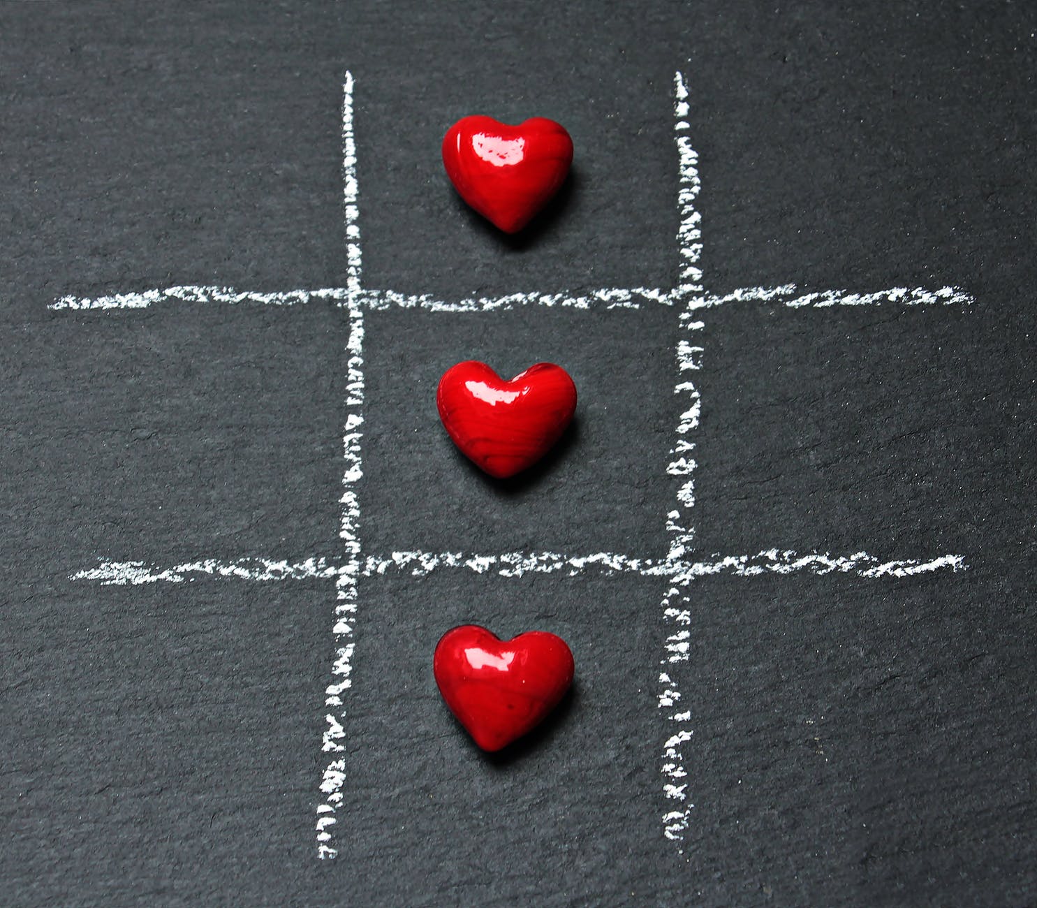 red heart beads
